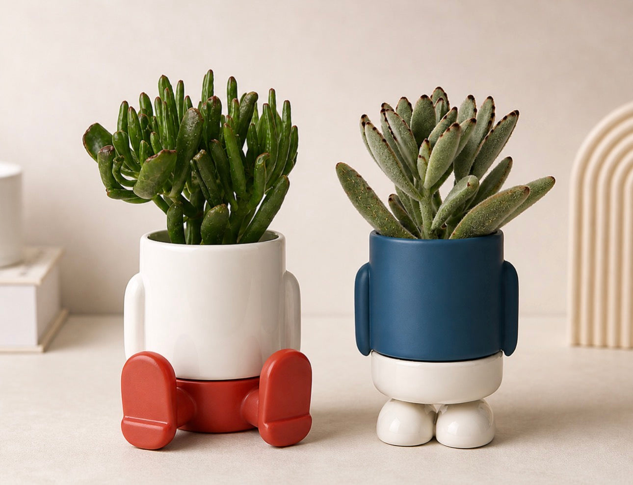 Set 2 Vasi Mini Mr. Standy & Mr. Sitty