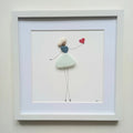 Quadro in vetro di mare fatto a mano – Ballerina con cuore