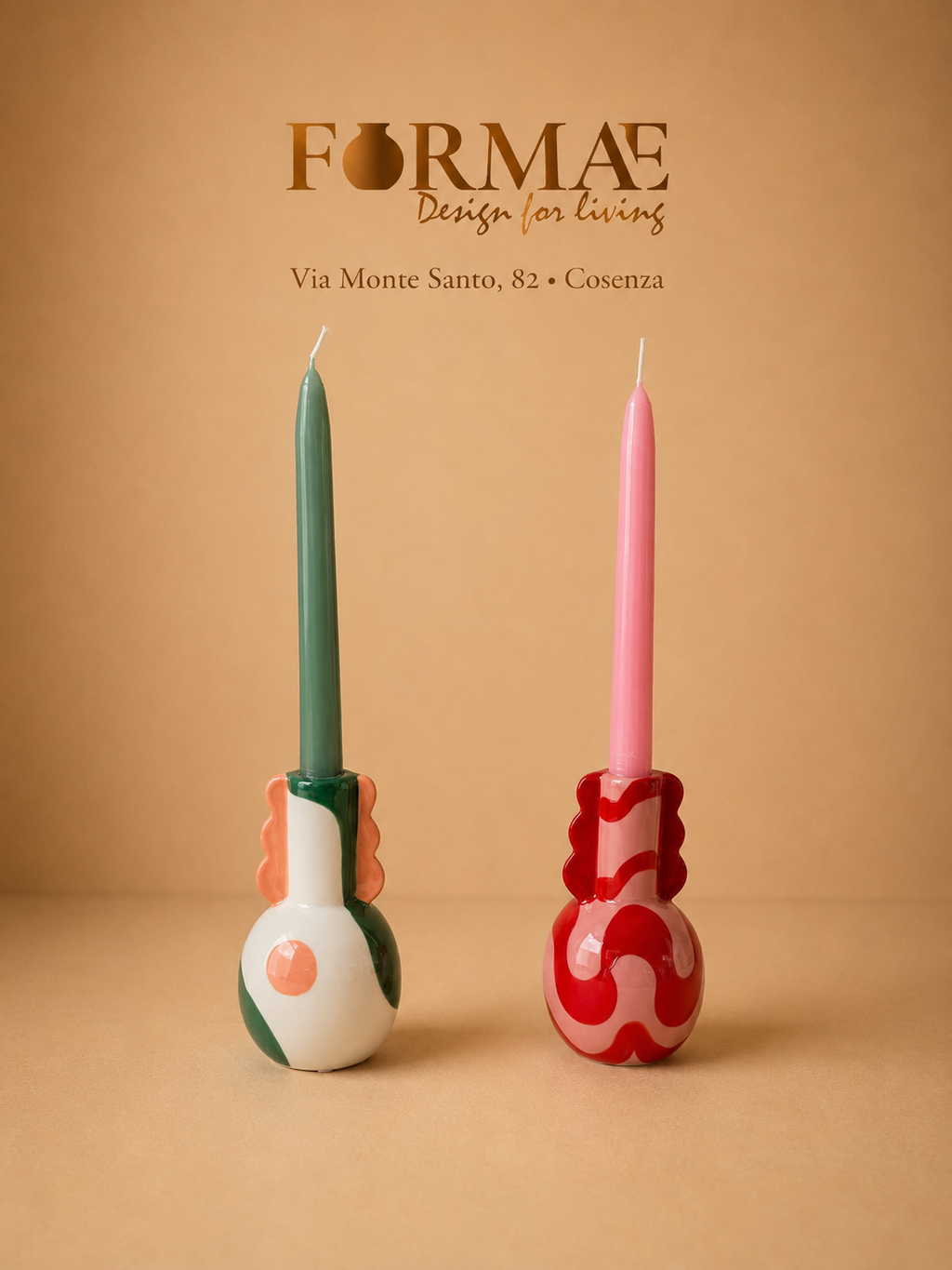 Candeliere in ceramica di design - Kit due candelieri