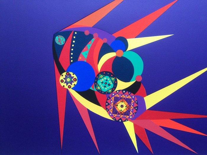 Timbro a secco , tiratura 12/200 , firmato a mano , dimensioni 59x70 cm