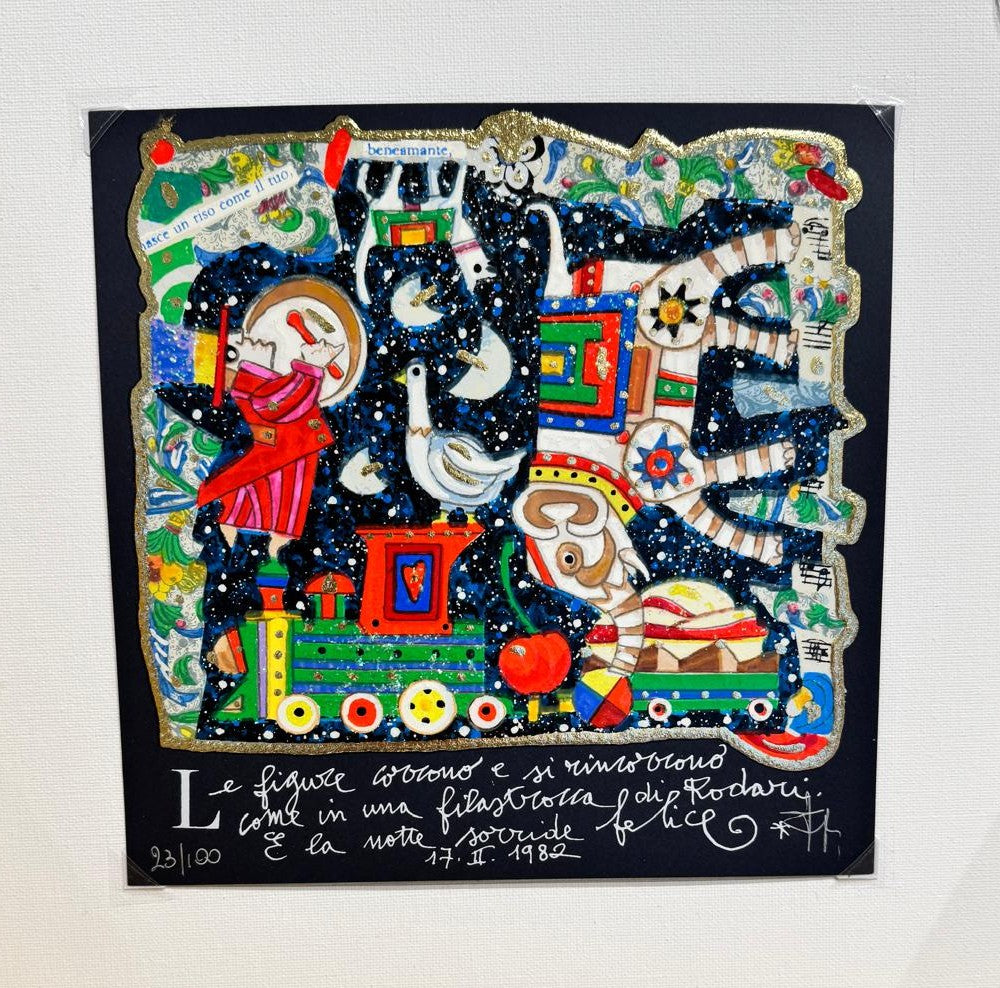 Le figure corrono – Francesco Musante Serigrafia polimaterica ritoccata a mano - Edizione limitata